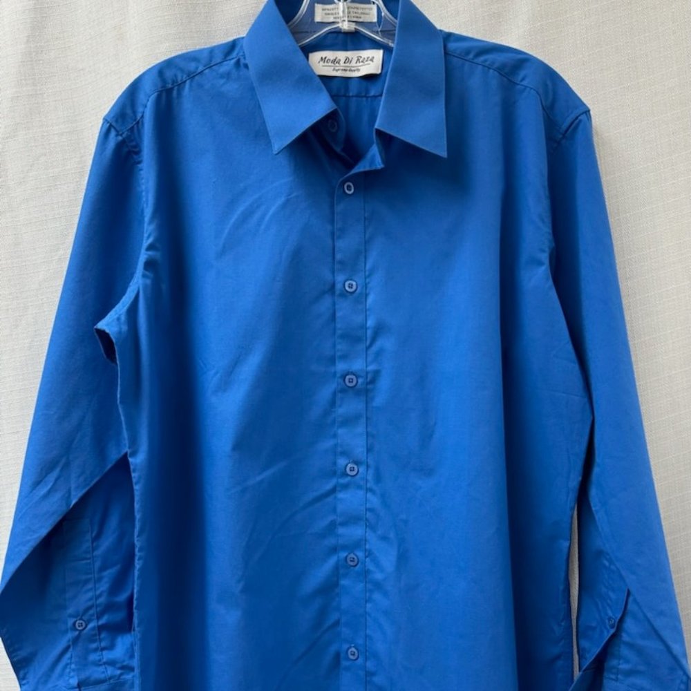 Moda Di Raza Blue Mens Dress Shirt -16-1/2 NWOT